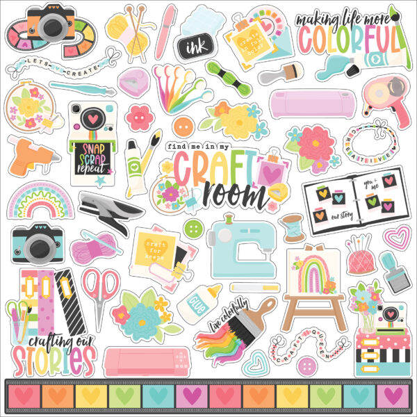 Echo Park Craft Room Element Sticker Echo Park Craft Room Element Sticker