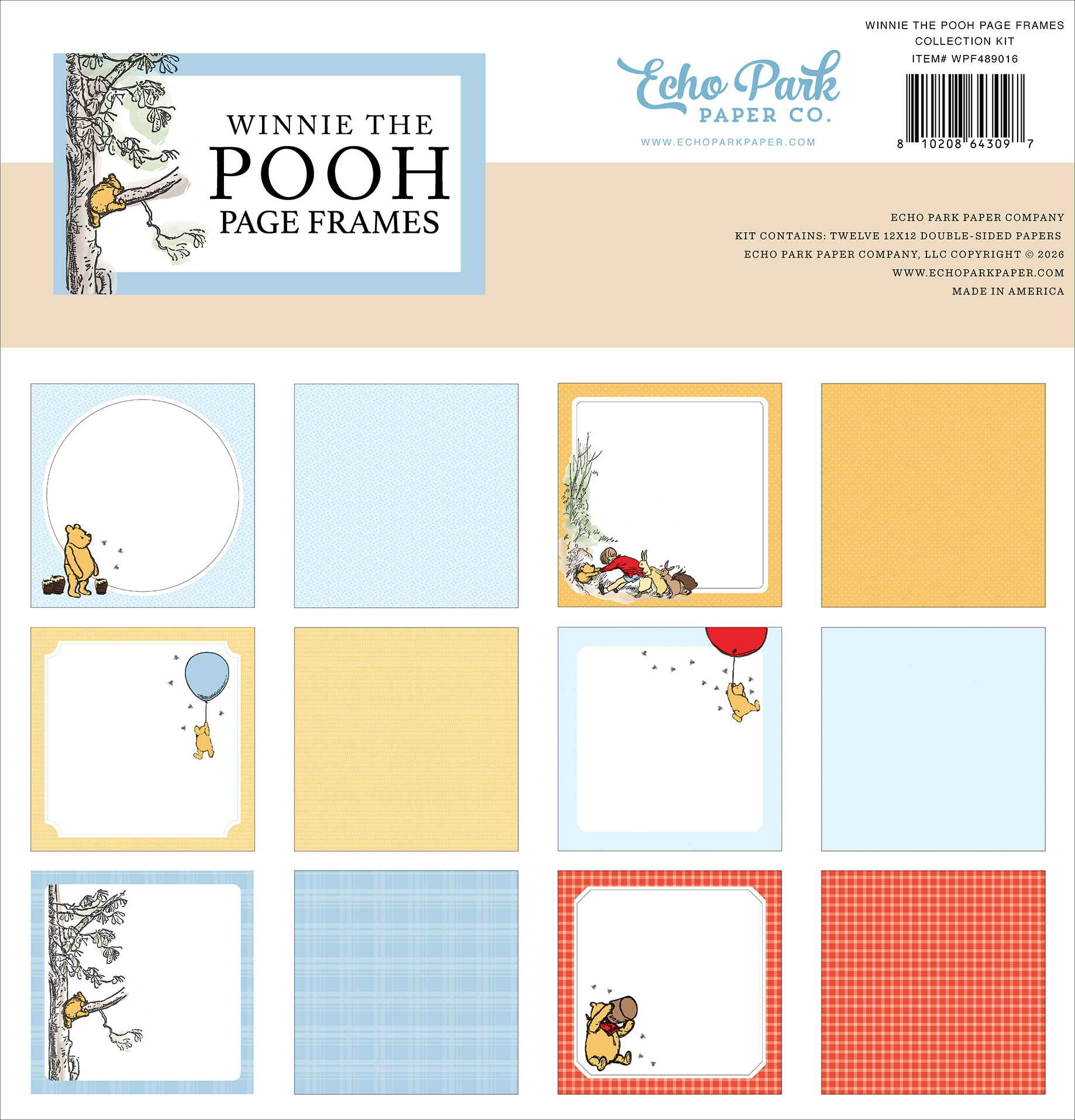 Echo Park Winnie the Pooh the Pooh Page Frames Collection Kit
