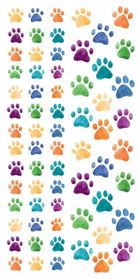 PAPER HOUSE STICKER COLORFUL PAW PRINTS