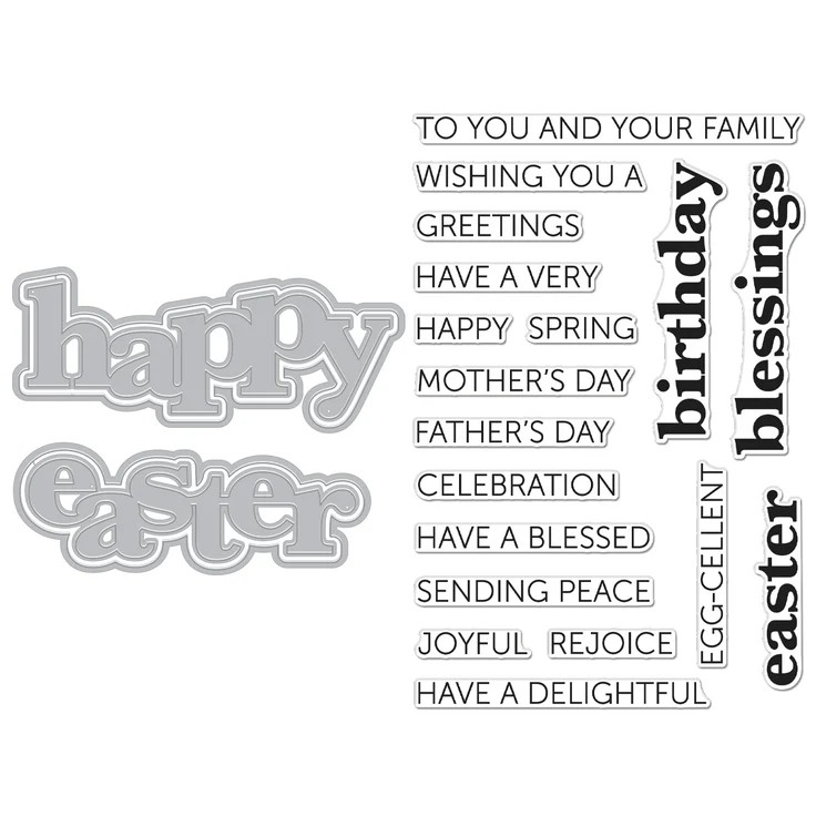 Hero Arts Stamp & Cut XL Happy Easter