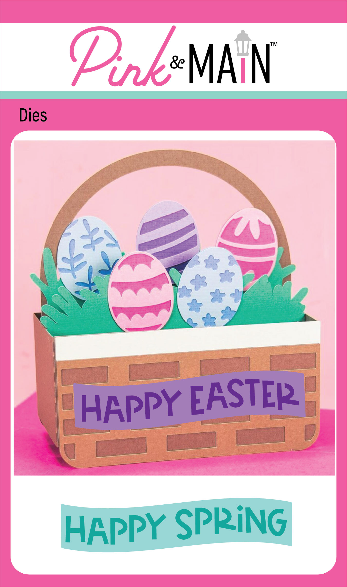 Pink & Main Die Easter Basket Pop Up Card