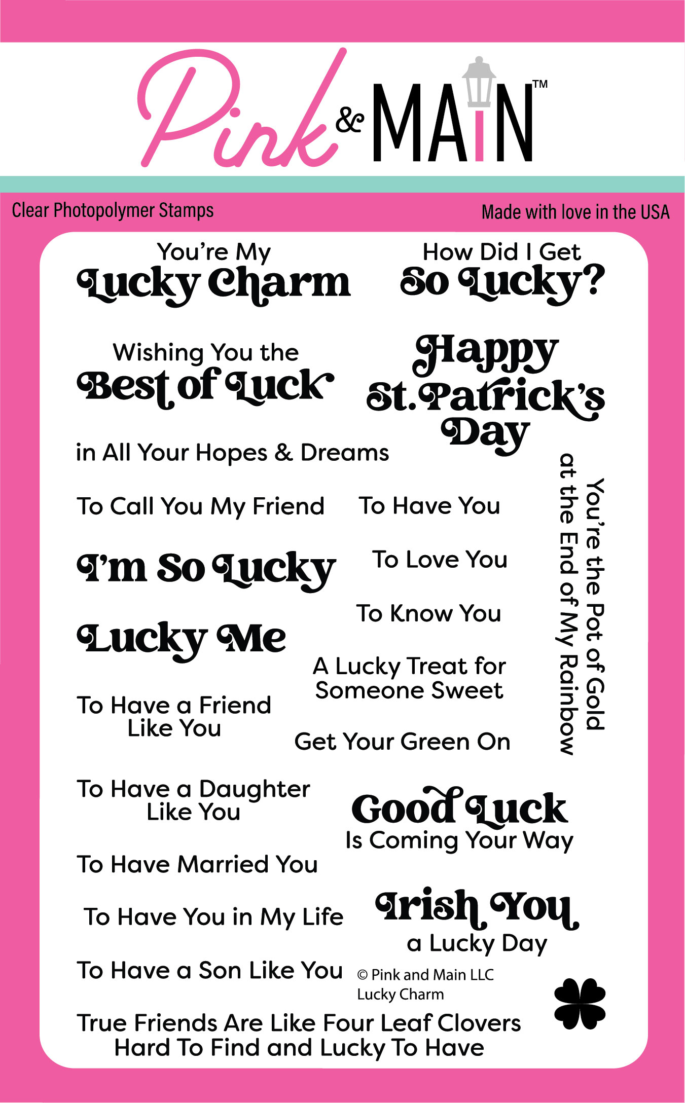 Pink & Main Stamp Lucky Charm