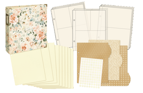 Graphic 45 Vintage Rose Binder Album With Pocket Pages
