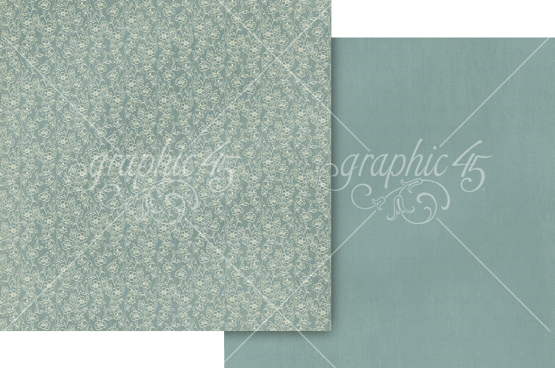 Graphic 45 A&F 12X12 Regency Blue Patterns and Solids