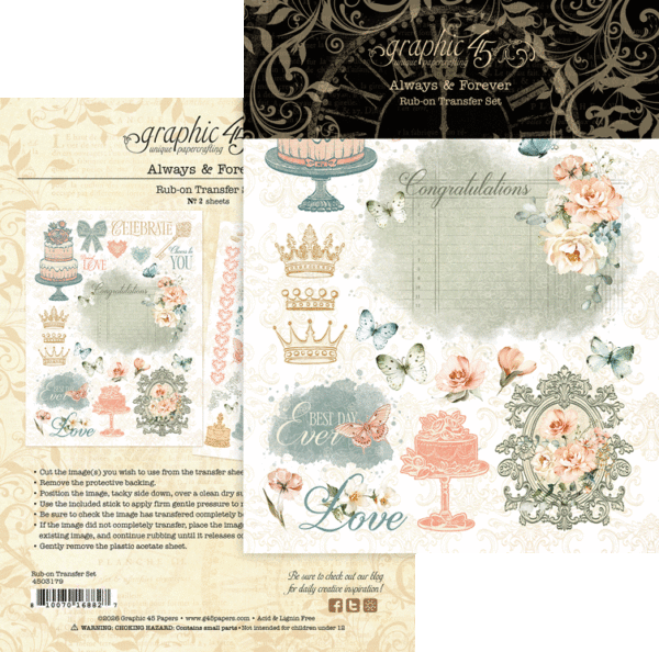 Graphic 45 Always & Forever Rub-on Transfers