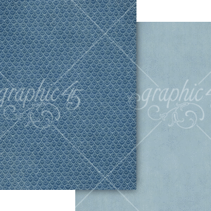 Graphic 45 Scenic Route 12X12 Azure Blue Patterns and Solids