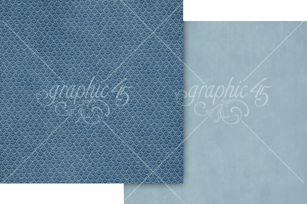 Graphic 45 Scenic Route 12X12 Azure Blue Patterns and Solids