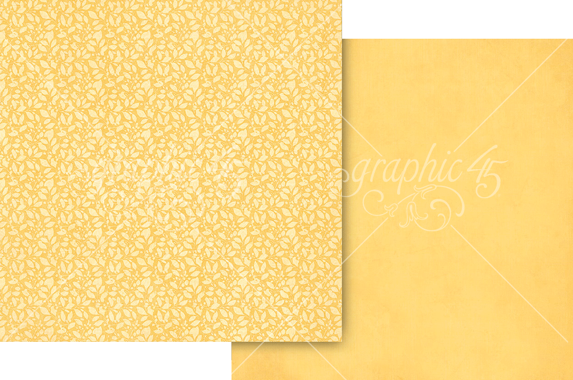 Graphic 45 Scenic Route 12X12 Lemon Yellow Patterns and Solids