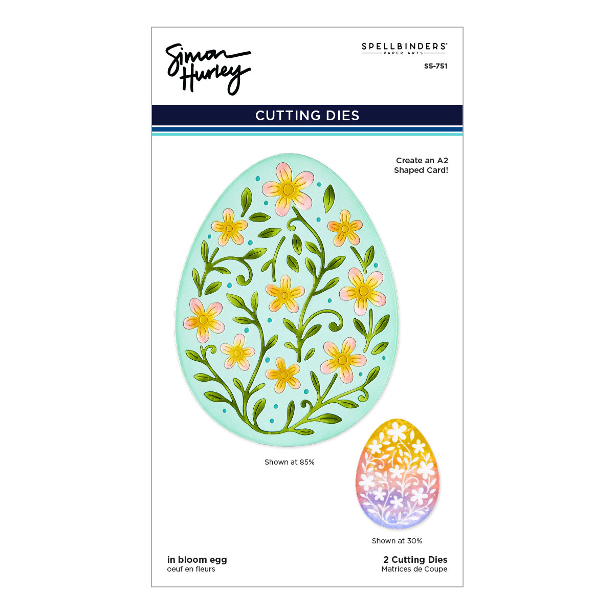Spellbinders in Bloom Egg Etched Dies By Simon Hurley