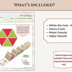 Craftreat Scrapbook Hexagon Roll Up - White 2PCS