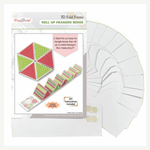 Craftreat Scrapbook Hexagon Roll Up - White 2PCS