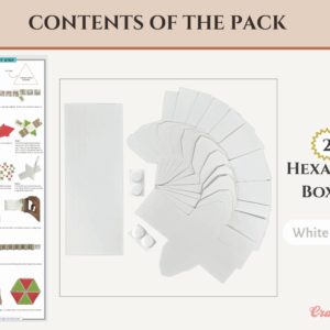 Craftreat Scrapbook Hexagon Roll Up - White 2PCS