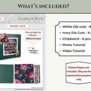 Craftreat Scrapbook Blank Precut Album Base - Basic 6X6 - White and Ivory