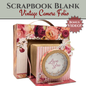 Craftreat Scrapbook Blank Precut Album Base - Vintage Camera - Black