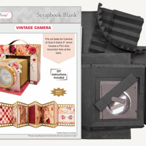 Craftreat Scrapbook Blank Precut Album Base - Vintage Camera - Black