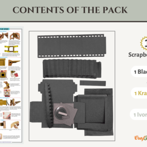 Craftreat Scrapbook Blank Precut Album Base - Vintage Camera - Black
