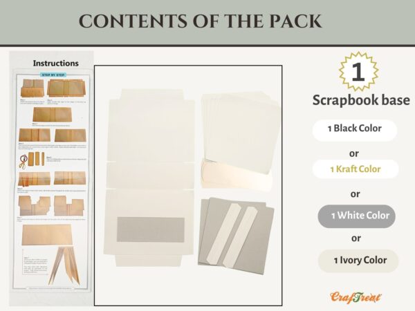 Craftreat Scrapbook Blank Precut Album Base - Basic 8X8 - Ivory