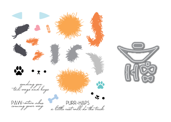 LDRS Stamp/Die Fuzzy Wuzzies Cone of Shame Add-on
