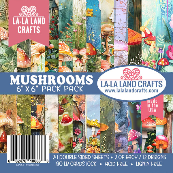 Lala Land 6X6 Mushrooms Paper Pack