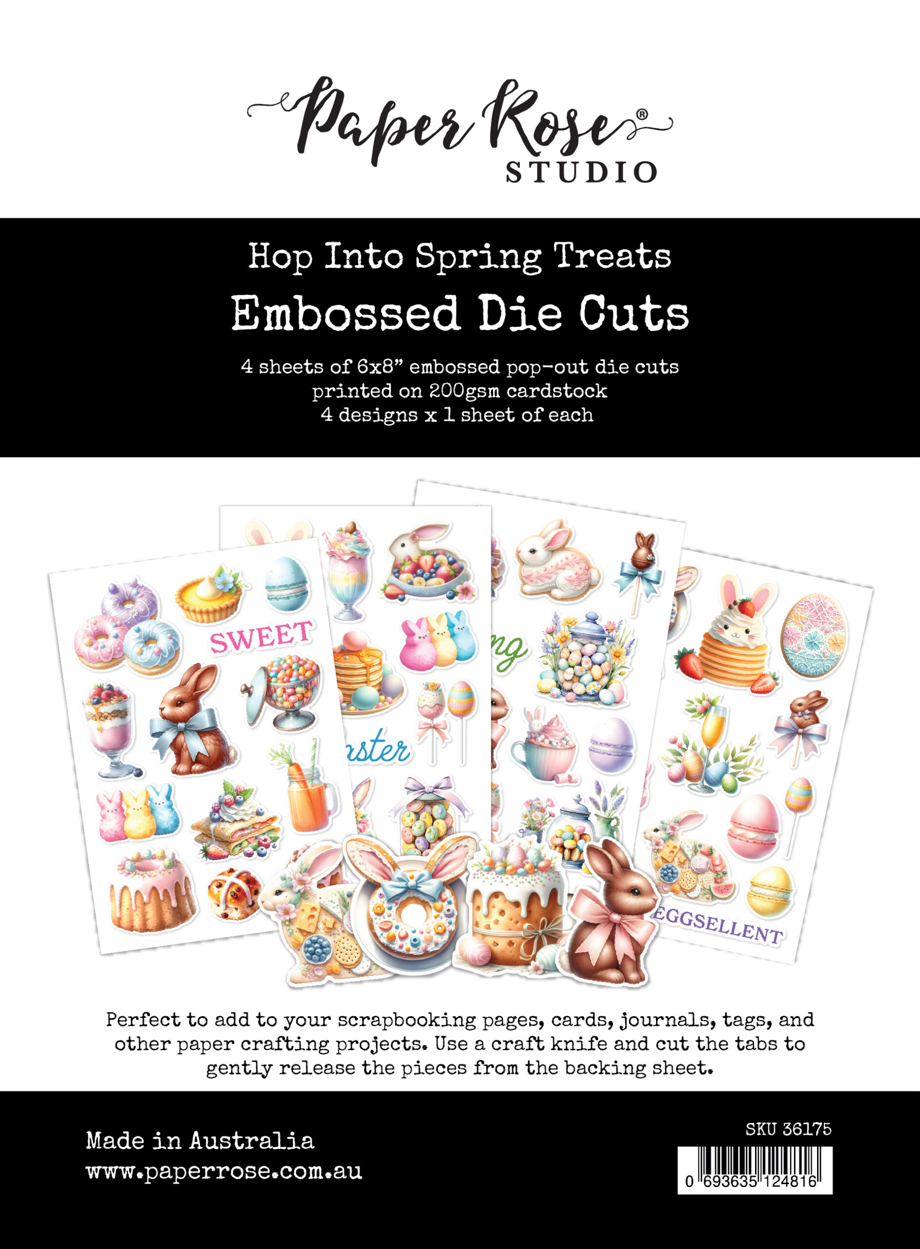 PR Hop Into Spring 6 X 8 Treats Embossed