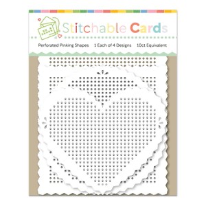 WAFFLE FLOWER STITCHABLE CARDS PERFORATED PINKING SHAPES