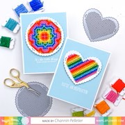 WAFFLE FLOWER STITCHABLE CARDS PERFORATED PINKING SHAPES