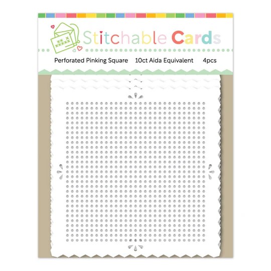 WAFFLE FLOWER STITCHABLE CARDS PERFORATED PINKING SQUARE