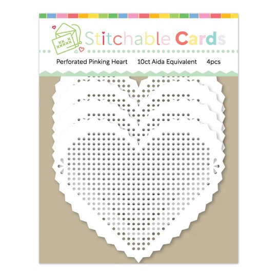 WAFFLE FLOWER STITCHABLE CARDS PERFORATED PINKING HEARTS
