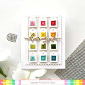 WAFFLE FLOWER DIE STITCHABLE PERFORATED PINKING RECTANGLE