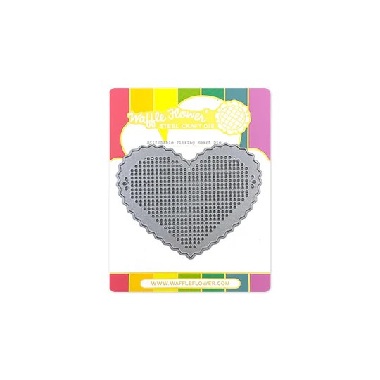 WAFFLE FLOWER DIE STITCHABLE PERFORATED PINKING HEART