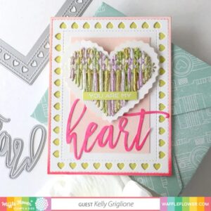WAFFLE FLOWER DIE STITCHABLE PERFORATED PINKING HEART