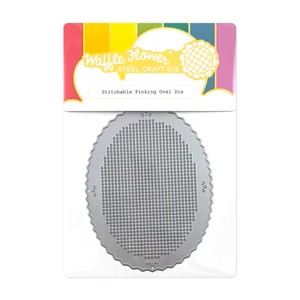 WAFFLE FLOWER DIE STITCHABLE PERFORATED PINKING OVAL