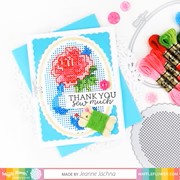 WAFFLE FLOWER DIE STITCHABLE PERFORATED PINKING OVAL