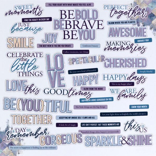 49 & MARKET PLUME & PETAL CHIPBOARD SENTIMENTS