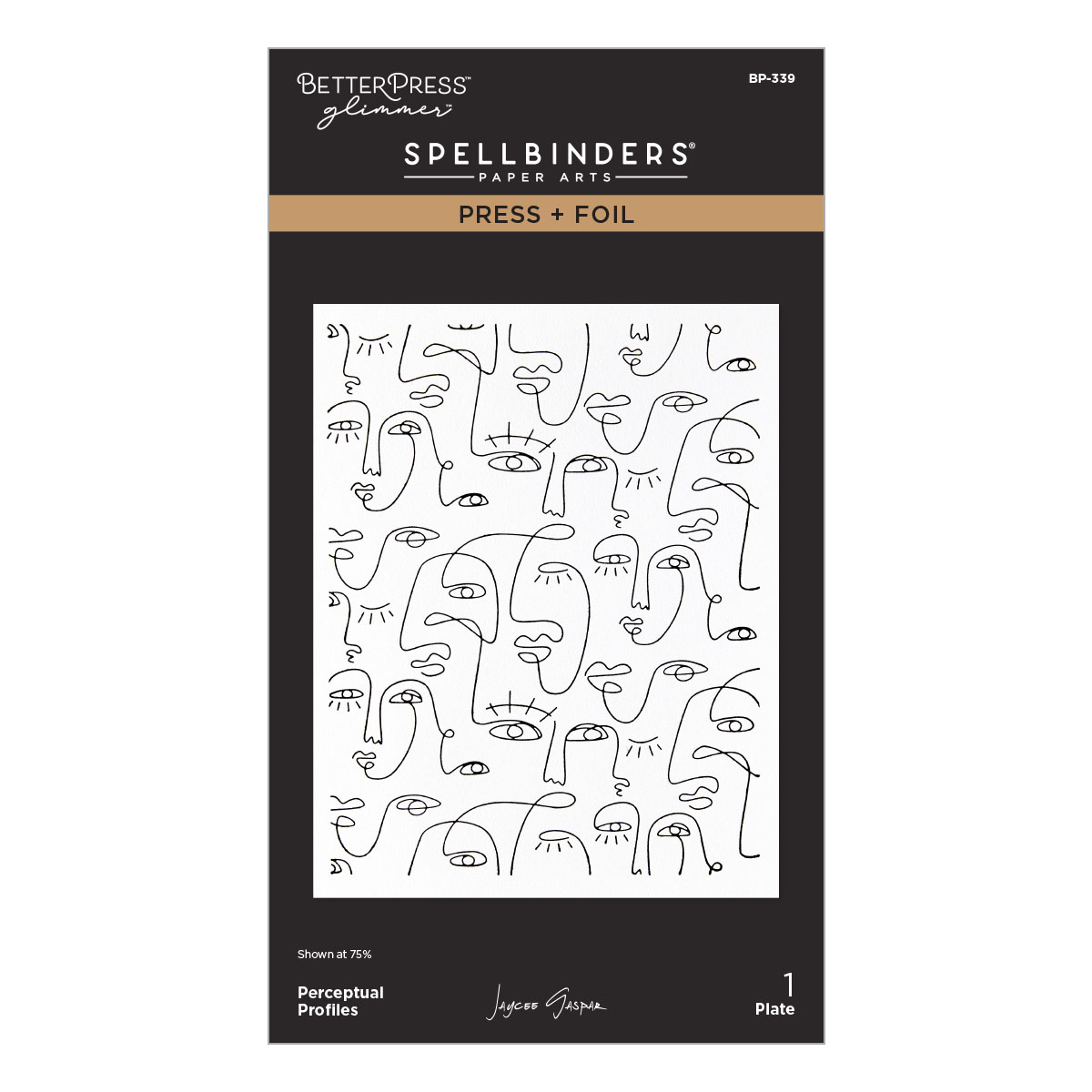 Spellbinders Perceptual Profiles Press + Foil Plate By Jaycee Gaspar