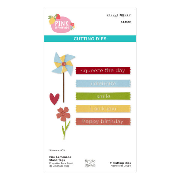 Spellbinders Pink Lemonade Stand Tags Etched Dies With Simple Stories
