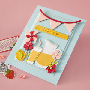 Spellbinders Pink Lemonade Stand Tags Etched Dies With Simple Stories
