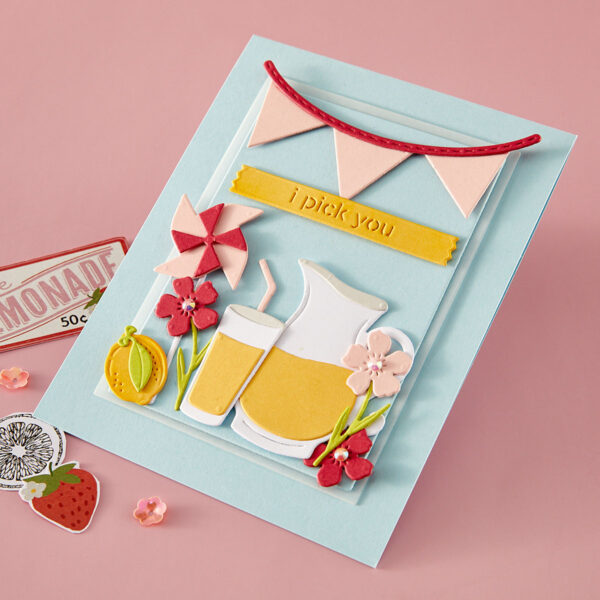Spellbinders Pink Lemonade Stand Tags Etched Dies With Simple Stories