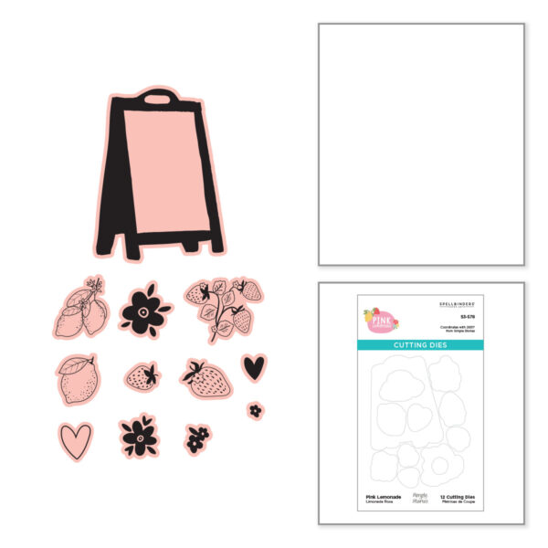 Spellbinders Pink Lemonade Etched Dies For Coordinating Stamp Set With Simple Stories