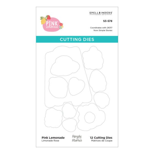 Spellbinders Pink Lemonade Etched Dies For Coordinating Stamp Set With Simple Stories