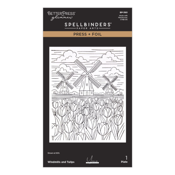 Spellbinders Windmills and Tulips Press + Foil Plate By Yana Smakula