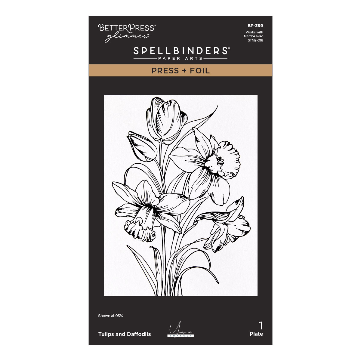 Spellbinders Tulips and Daffodils Press + Foil Plate By Yana Smakula
