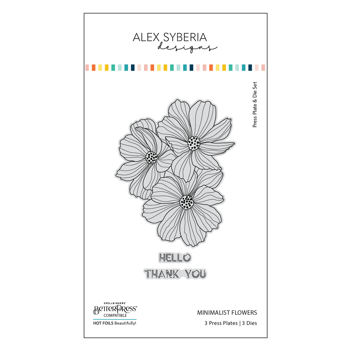 Alex Syberia Plate/Die Minimalist Flowers