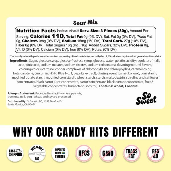 So Sweet Swedish Candy Sour Mix (8 Oz)