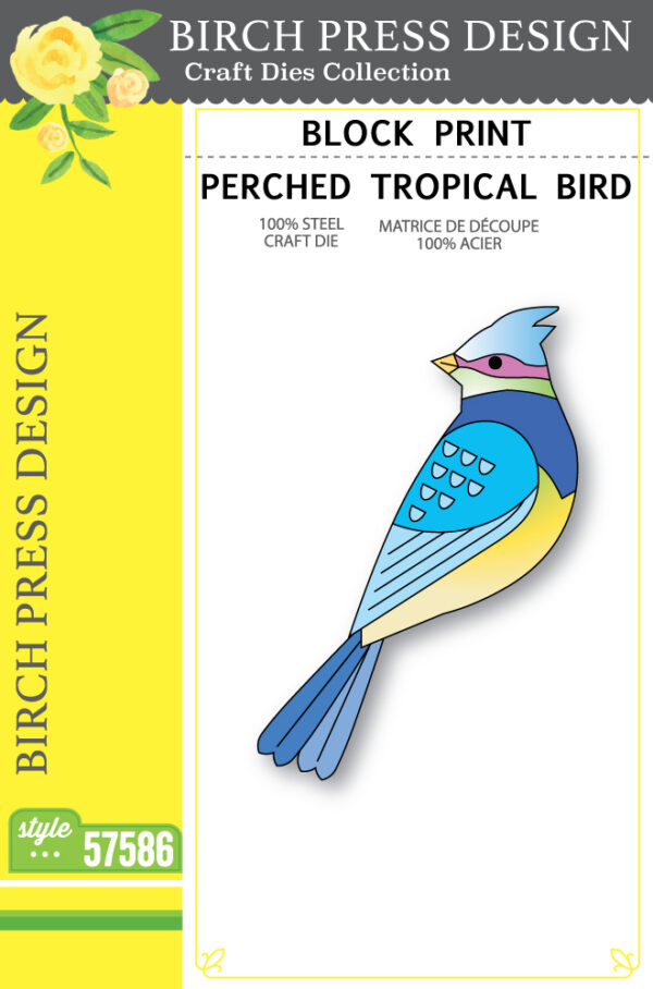 Birch Press Die Block Print Perched Tropical Bird