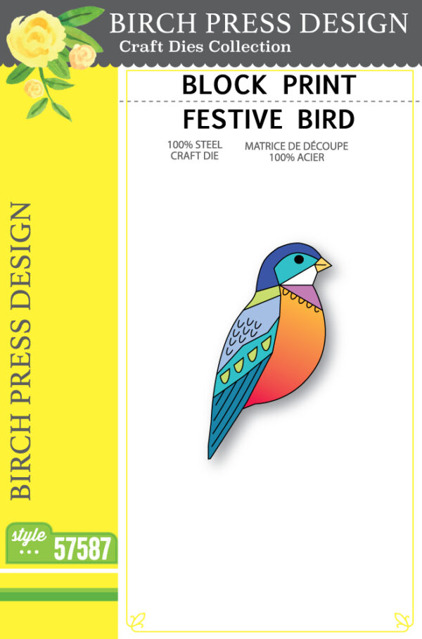 Birch Press Die Block Print Festive Bird