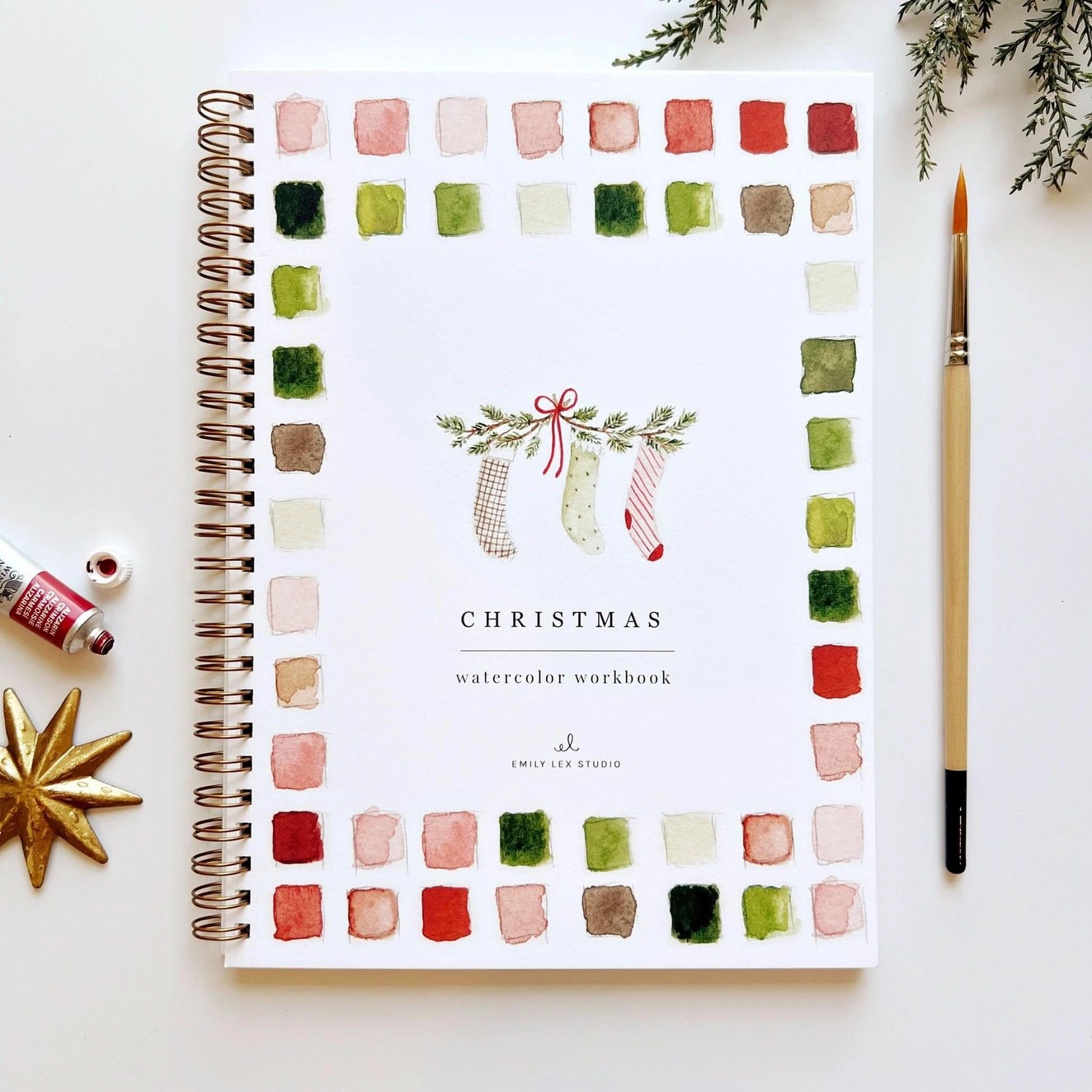 Emily Lex Watercolor Workbook Christmas