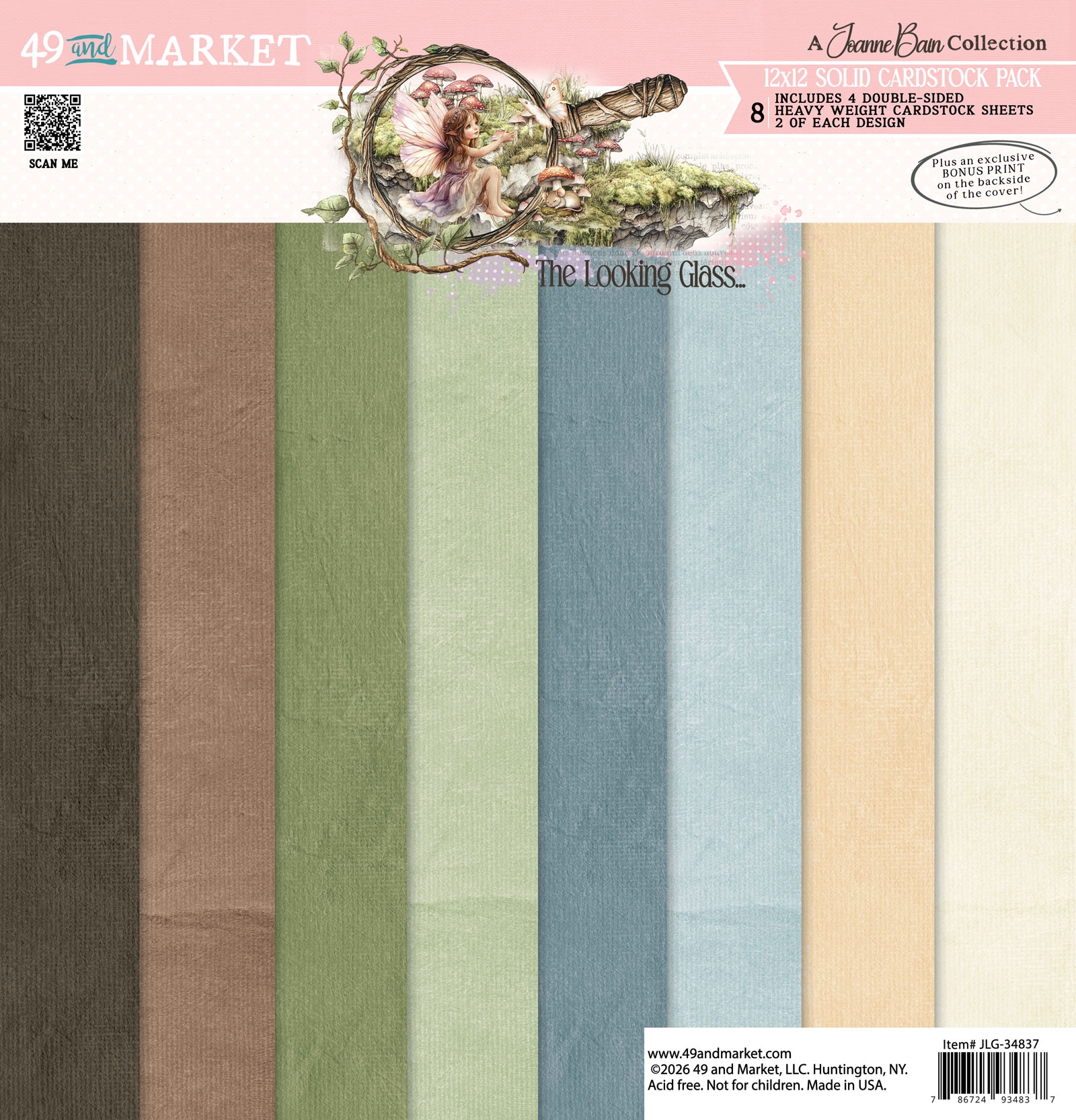 49&M the Looking Glass 12X12 Solids Collection Pack