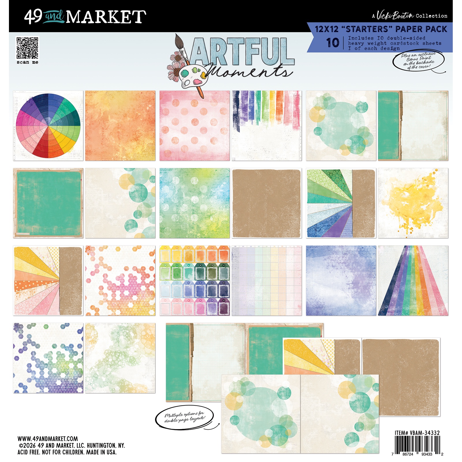 49&M Artful Moments 12X12 Collection Pack