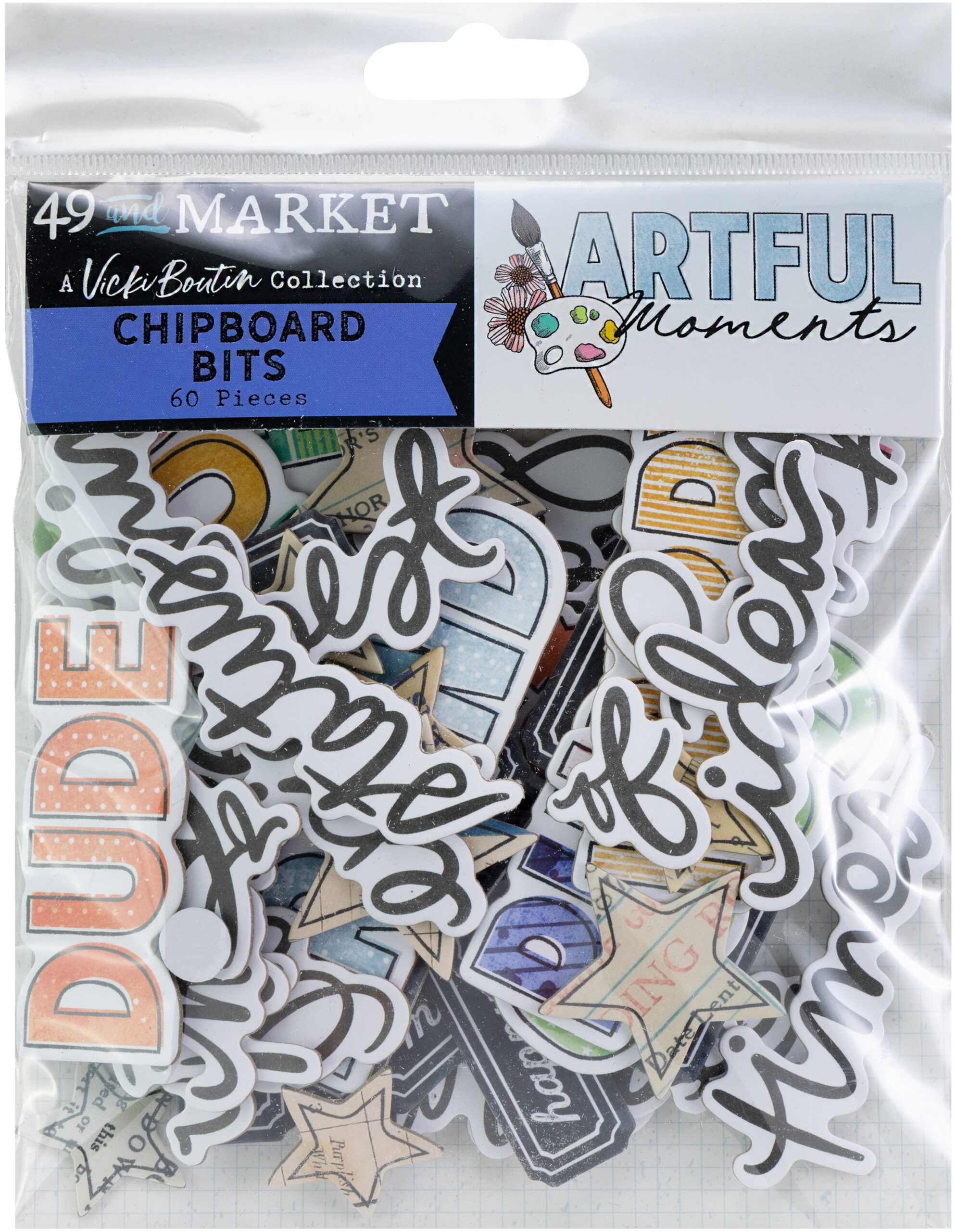 49&M Artful Moments Chipboard Bits